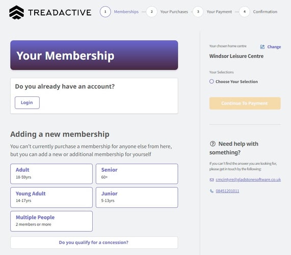 Illustration of the member joining screen shot
